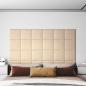 Preview: ARDEBO.de - Wandkopfteilen 12 Stk. 30 x 30 cm Creme Stoff