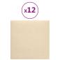 Preview: Wandkopfteilen 12 Stk. 30 x 30 cm Creme Stoff