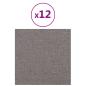 Preview: Wandkopfteilen 12 Stk. 30 x 30 cm Hellgrau Stoff