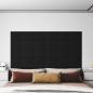 Preview: ARDEBO.de - Wandkopfteilen 12 Stk. 30 x 30 cm Schwarz Stoff