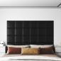 Preview: ARDEBO.de - Wandkopfteilen 12 Stk. 30 x 30 cm Schwarz Stoff