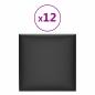 Preview: Wandkopfteilen 12 Stk. 30 x 30 cm Schwarz Stoff