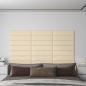 Preview: ARDEBO.de - Wandkopfteilen 12 Stk. 60 x 15 cm Creme Stoff