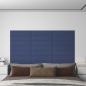 Preview: ARDEBO.de - Wandkopfteilen 12 Stk. 60 x 15 cm Blau Stoff