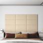 Preview: ARDEBO.de - Wandkopfteilen 12 Stk. 60 x 30 cm Creme Stoff