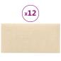 Preview: Wandkopfteilen 12 Stk. 60 x 30 cm Creme Stoff