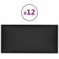 Preview: Wandkopfteilen 12 Stk. 60 x 30 cm Schwarz Stoff