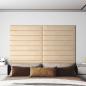 Preview: ARDEBO.de - Wandkopfteilen 12 Stk. 90 x 15 cm Creme Stoff