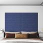 Preview: ARDEBO.de - Wandkopfteilen 12 Stk. 90 x 15 cm Blau Stoff