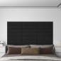 Preview: ARDEBO.de - Wandkopfteilen 12 Stk. 60 x 15 cm Schwarz Stoff