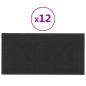 Preview: Wandkopfteilen 12 Stk. 60 x 30 cm Schwarz Stoff