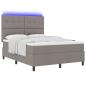 Preview: Boxspringbett mit Matratze mit LED Taupe 160 x 200 cm Stoff