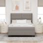 Preview: LED Boxspringbett mit Matratze Taupe 160 x 200 cm Stoff