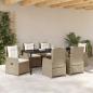 Preview: Garten Essgruppe 7 Stk. Beige und Hellgrau Poly-Rattan