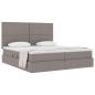 Preview: Aufbewahrungsbett mit Kopfteil Taupe 200 x 200 cm Stoff