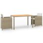 Preview: 3-tlg. Garten-Essgruppe mit Kissen Poly Rattan Beige