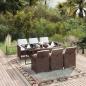Preview: ARDEBO.de - 7-tlg. Garten-Essgruppe mit Kissen Poly Rattan Braun