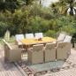 Preview: ARDEBO.de - 11-tlg. Garten-Essgruppe mit Kissen Poly Rattan Beige