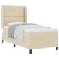 Preview: Boxspringbett mit Kopfteil Creme 100 x 200 cm Stoff