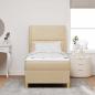 Preview: Boxspringbett mit Kopfteil Creme 200 x 100 cm Stoff