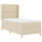 Preview: Boxspringbett mit Kopfteil Creme 200 x 100 cm Stoff