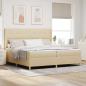 Preview: ARDEBO.de - Boxspringbett mit Matratze Creme 200 x 200 cm Stoff