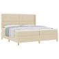 Preview: Boxspringbett mit Matratze Creme 200 x 200 cm Stoff