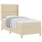 Preview: Boxspringbett mit Kopfteil Creme 100 x 200 cm Stoff