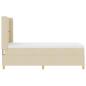 Preview: Boxspringbett mit Kopfteil Creme 100 x 200 cm Stoff