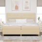 Preview: LED Boxspringbett mit Matratze Creme 200 x 200 cm Stoff
