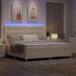 Preview: LED Boxspringbett mit Matratze Creme 200 x 200 cm Stoff