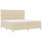 Preview: LED Boxspringbett mit Matratze Creme 200 x 200 cm Stoff