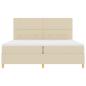 Preview: LED Boxspringbett mit Matratze Creme 200 x 200 cm Stoff