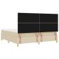 Preview: LED Boxspringbett mit Matratze Creme 200 x 200 cm Stoff