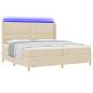 Preview: Boxspringbett mit Matratze Creme 140 x 200 cm Stoff