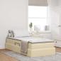 Preview: ARDEBO.de - Aufbewahrungsbett mit Matratze Creme 100 x 200 cm Polyester