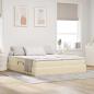 Preview: ARDEBO.de - Aufbewahrungsbett mit Matratze Creme 200 x 200 cm Polyester
