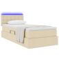 Preview: LED-Speicherbett mit Matratze Creme 100 x 200 cm Stoff
