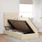 Preview: Aufbewahrungsbett mit Matratze Creme 100 x 200 cm Stoff
