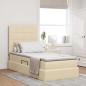 Preview: ARDEBO.de - LED-Speicherbett mit Matratze Creme 100 x 200 cm Stoff