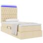 Preview: LED-Speicherbett mit Matratze Creme 100 x 200 cm Stoff