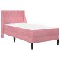 Preview: Bettgestell mit Matratze mit Matratze Rosa 80 x 200 cm Samt