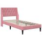 Preview: Bettgestell mit Matratze mit Matratze Rosa 80 x 200 cm Samt