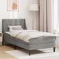 Preview: ARDEBO.de - Bettgestell mit Matratze mit Matratze Hellgrau 90 x 190 cm Samt