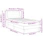 Preview: Bettgestell mit Matratze mit Matratze Hellgrau 90 x 190 cm Samt
