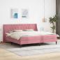 Preview: ARDEBO.de - Bettgestell mit Matratze mit Matratze Rosa 200 x 200 cm Samt