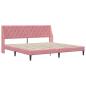 Preview: Bettgestell mit Matratze mit Matratze Rosa 200 x 200 cm Samt