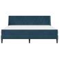 Preview: Bettgestell mit Matratze mit Matratze Blau 200 x 200 cm Samt