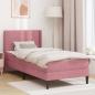 Preview: ARDEBO.de - Bettgestell mit Matratze mit Kopfteil Rosa 100 x 200 cm Samt