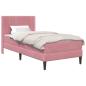 Preview: Bettgestell mit Matratze mit Kopfteil Rosa 100 x 200 cm Samt